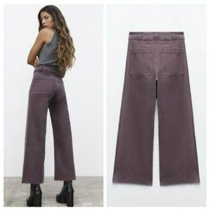 Zara The Marine Straight High-Rise Jeans in Lilac Purple Mist Size 0